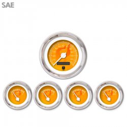 5 Ga. Set - SAE Ghost Flame Or, Wht Mod Nedl, Chrome Trm Rings Style Kit DIY - Part Number: GAR287ZEXQABCD