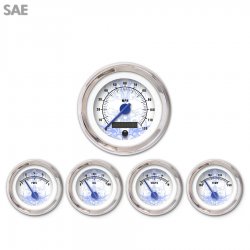 5 Ga. Set - SAE Tribal Wht, Black Mod Needles, Chrome Trim Rings Style Kit DIY - Part Number: GAR289ZEXQABCF