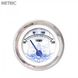 Water Temp Ga. Metric Tribal White, Black Mod Nedl, Chrom Rings~Style Kit DIY - Part Number: GAR289ZMXLABCF