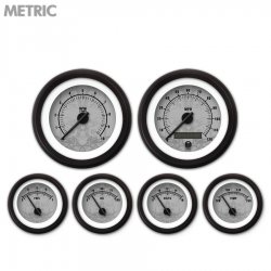 6 Ga. Set Metric Tribal Grey, Black Mod Needles, Black Trim Rings Style Kit DIY - Part Number: GAR291ZMXRACCC