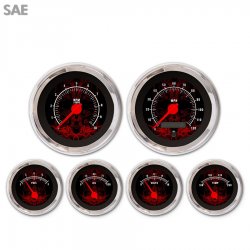 6 Ga. Set - SAE Tribal Black, Rd Mod Needles, Chrome Trim Rings Style Kit DIY - Part Number: GAR292ZEXRABCE