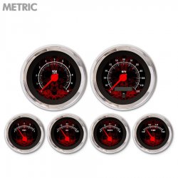 6 Ga. Set - Metric Tribal Black, Rd Mod Needles, Chrome Trm Rings Style Kit DIY - Part Number: GAR292ZMXRABCE