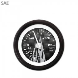 Turbo Ga. - SAE CF Grey Flame, Wht Mod Needles, Black Trim Rings Style Kit DIY - Part Number: GAR294ZEXMACCD