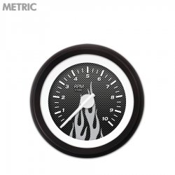 Tach Ga. - CF Grey Flame, White Mod Needles, Black Trim Rings Style Kit DIY - Part Number: GAR294ZMXIACCD