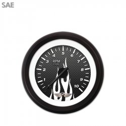 Tach Ga. w/ emblem - CF Wht Flame, Black Mod Nedl, Black Trm Rings Style Kit DIY - Part Number: GAR295ZEAIACCC