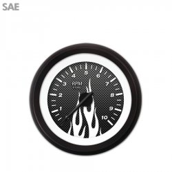 Tach Ga. - CF White Flame, Black Mod Needles, Black Trim Rings Style Kit DIY - Part Number: GAR295ZEXIACCC
