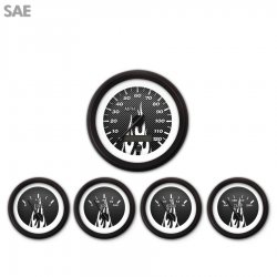 5 Ga. Set SAE CF White Flame, Black Mod Needles, Black Trim Rings Style Kit DIY - Part Number: GAR295ZEXQACCC