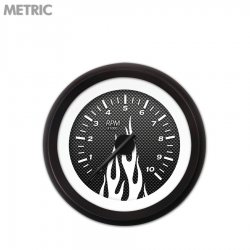 Tach Ga. - CF White Flame, Black Mod Needles, Black Trim Rings Style Kit DIY - Part Number: GAR295ZMXIACCC