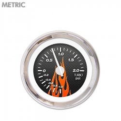 Turbo Ga. - Metric CF Rd Flame, Wht Mod Nedl, Chrome Trm Rings Style Kit DIY - Part Number: GAR296ZMXMABCD