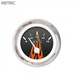 Volt Ga. - Metric CF Rd Flame, White Mod Nedl, Chrome Trm Rings Style Kit DIY - Part Number: GAR296ZMXNABCD