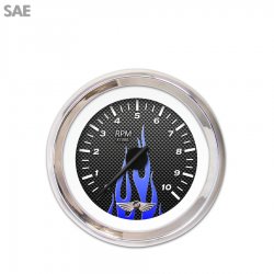 Tach Ga. w/ emblem CF Black Flame, Black Mod Nedl, Chrome Rings~Style Kit DIY - Part Number: GAR297ZEAIABCC