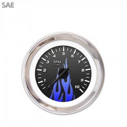 Tach Ga. - CF Black Flame, Black Mod Needles, Chrome Trim Rings Style Kit DIY - Part Number: GAR297ZEXIABCC