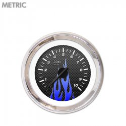 Tach Ga. - CF Black Flame, Black Mod Needles, Chrome Trim Rings Style Kit DIY - Part Number: GAR297ZMXIABCC