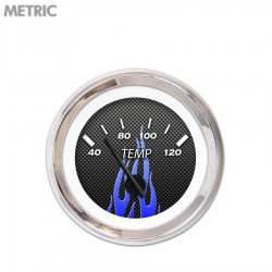 Water Temp Ga. Metric CF Black Flame, Black Mod Nedl, Chrom Trm Rings~Style Kit - Part Number: GAR297ZMXLABCC