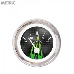 Volt Ga. - Metric CF Gn Flame, White Mod Nedl, Chrome Trm Rings Style Kit DIY - Part Number: GAR298ZMXNABCD