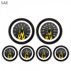 6 Ga. Set SAE CF Yellow Flame, Black Mod Needles, Black Trm Rings Style Kit DIY - Part Number: GAR299ZEXRACCC