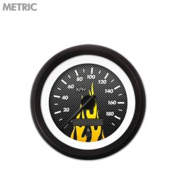 Speedo Ga. Metric CF Yellow Flame, Black Mod Nedl, Black Rings~Style Kit DIY - Part Number: GAR299ZMXHACCC