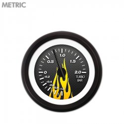 Turbo Ga. Metric CF Yellow Flame, Black Mod Nedl, Black Trm Rings Style Kit DIY - Part Number: GAR299ZMXMACCC