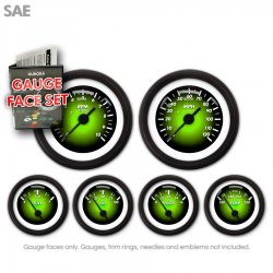 Gauge Face Set - SAE Pulsar Green - Part Number: GARFE102