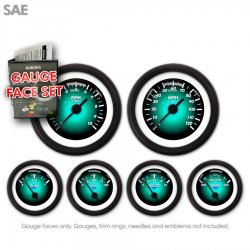 Gauge Face Set - SAE Pulsar Aqua - Part Number: GARFE103