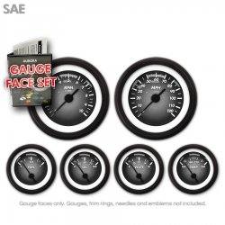 Gauge Face Set - SAE Pulsar Gray - Part Number: GARFE105