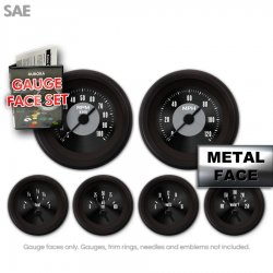 Gauge Face Set - SAE All American Black - Part Number: GARFE11