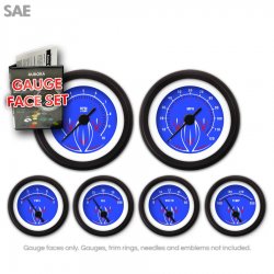Gauge Face Set - SAE Pinstripe II Blue - Part Number: GARFE118