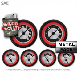 Gauge Face Set - SAE American Retro Rodder Red Ring II - Part Number: GARFE133