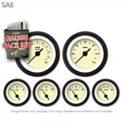 Gauge Face Set - SAE Modern Rodder Tan - Part Number: GARFE19