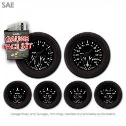 Gauge Face Set - SAE Pinstripe Black - Part Number: GARFE21