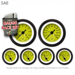 Gauge Face Set - SAE Pinstripe Green - Part Number: GARFE24