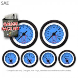 Gauge Face Set - SAE Pinstripe Blue - Part Number: GARFE26