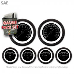 Gauge Face Set - SAE Competition Black - Part Number: GARFE27