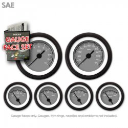 Gauge Face Set - SAE Competition Grey - Part Number: GARFE29