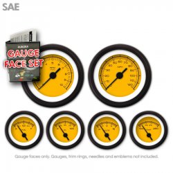 Gauge Face Set - SAE Competition Yellow - Part Number: GARFE31
