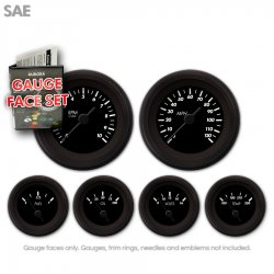 Gauge Face Set - SAE Marker Black - Part Number: GARFE33