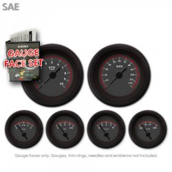 Gauge Face Set - SAE Omega Black - Part Number: GARFE40