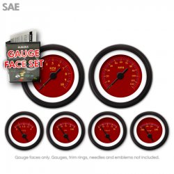 Gauge Face Set - SAE Omega Red - Part Number: GARFE42