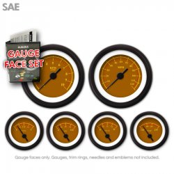 Gauge Face Set - SAE Omega Brown - Part Number: GARFE43