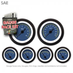 Gauge Face Set - SAE Omega Blue - Part Number: GARFE44
