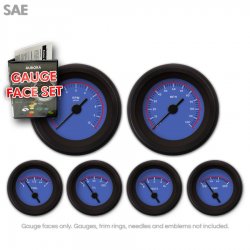 Gauge Face Set - SAE VX Blue - Part Number: GARFE46