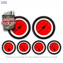 Gauge Face Set - SAE Pegged Red - Part Number: GARFE56