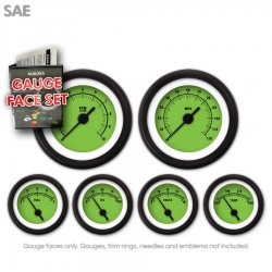 Gauge Face Set - SAE Rider Green - Part Number: GARFE58