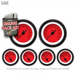 Gauge Face Set - SAE Rider Red - Part Number: GARFE61