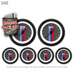 Gauge Face Set - SAE Vintage Autobahn Dark Gray - Part Number: GARFE63