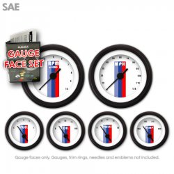 Gauge Face Set - SAE Vintage Autobahn White - Part Number: GARFE64