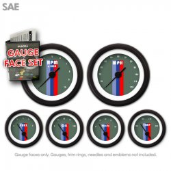 Gauge Face Set - SAE Vintage Autobahn Ash - Part Number: GARFE68