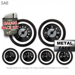 Gauge Face Set - SAE American Classic Black III - Part Number: GARFE7