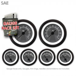 Gauge Face Set - SAE Iron Cross Gray - Part Number: GARFE76
