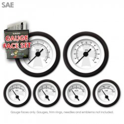 Gauge Face Set - SAE Iron Cross White - Part Number: GARFE80